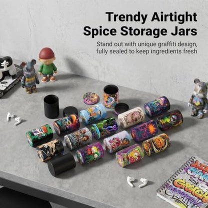 Aluminum Storage Jar Portable Airtight Smell Proof Container Bottle Multipurpose Storage Container for Spices, Coffee & Teas 70ml (Mix-color)