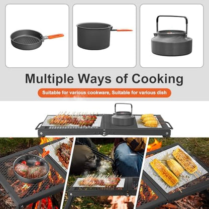 Odoland Portable Folding Charcoal Grills for Outdoor Cooking Bonfire BBQ