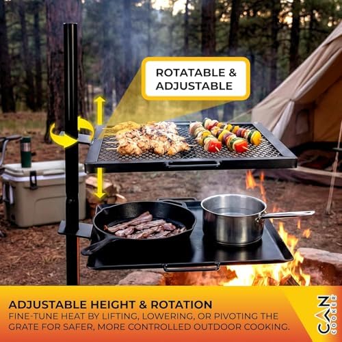 GameMaker Open Fire Cooking Griddle | Adjustable Height