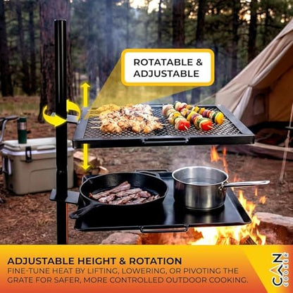 GameMaker Open Fire Cooking Griddle | Adjustable Height