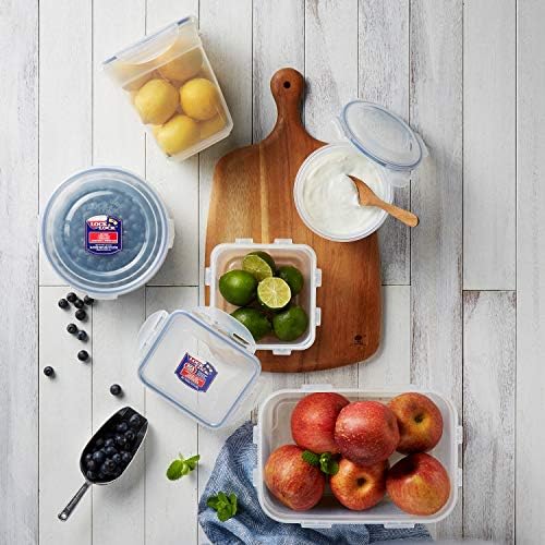 LOCK & LOCK Easy Essentials Storage Food Storage Container Set / Food Storage Bin Set - 4 Piece, Clear