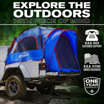 Pittman - Truck Bed Tent with EZ-UP Design - Pickup Truck Tent for Camping - Includes Rain Fly, Extra Wide Entry, Oversize Air Mesh & Porch Cover - Premium Pickup Bed Camper