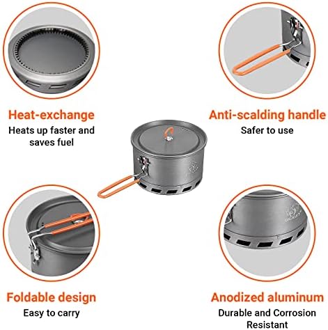 Bulin Camping Pot,2.1L High Efficiency Backpacking Camping Cooking Set