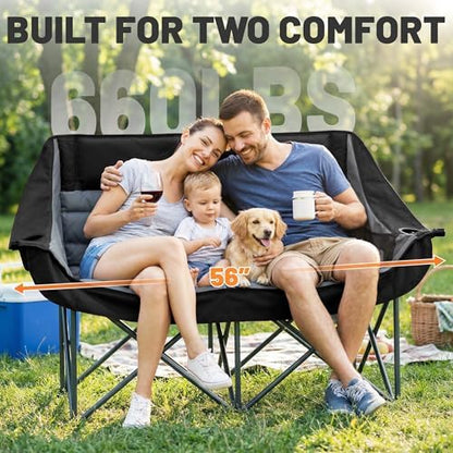 Youtanic Oversized Extra Large Double Padded Camping Chair up to 660lbs