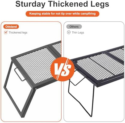 Odoland Portable Folding Charcoal Grills for Outdoor Cooking Bonfire BBQ