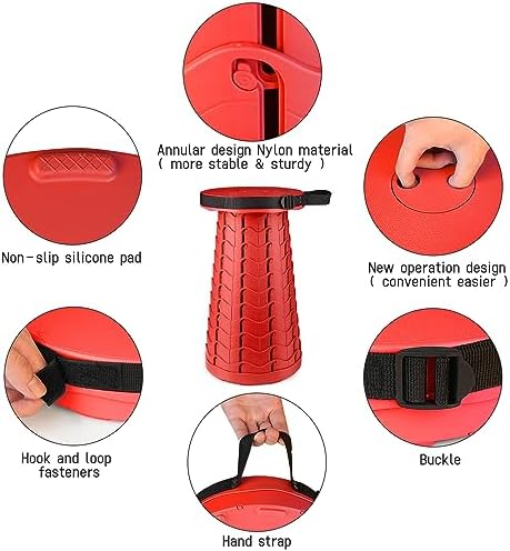 Portable & Lightweight Foldable Camping Chair for Adults, Heavy Duty Folding Stool with Adjustable Shoulder Strap, Perfect for Picnic, Beach, Backyard, and Sporting Events, Max Weight 400lbs