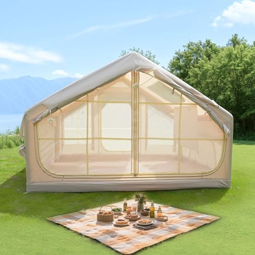 Large Family Cabin Yurt Inflatable Pop Up Waterproof Camping Tent