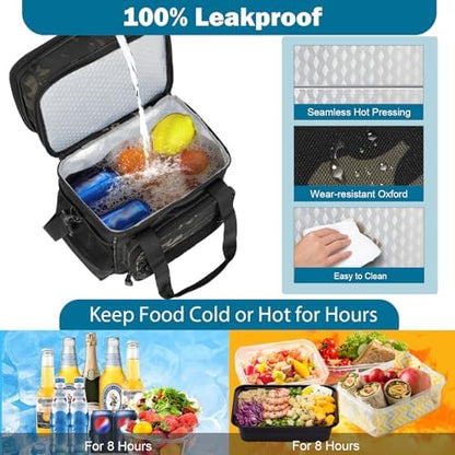 GLENKEY Tactical Lunch Box Men 22L Expandable Insulated Leakproof Cooler