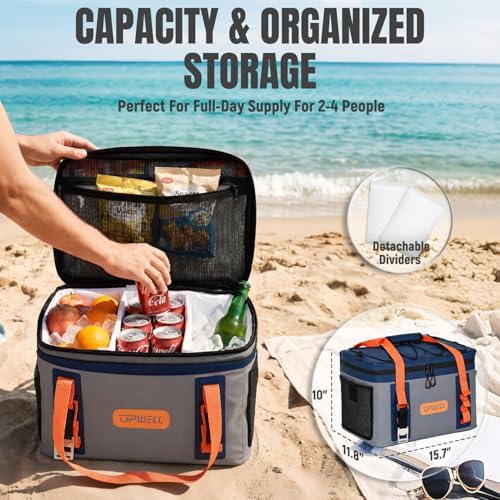 UPWELL Paddle Board Accessories, Waterproof SUP Cooler Bag with TPU Zipper, PVC Dry Bag, 42 Cans Surf Kayak Cooler
