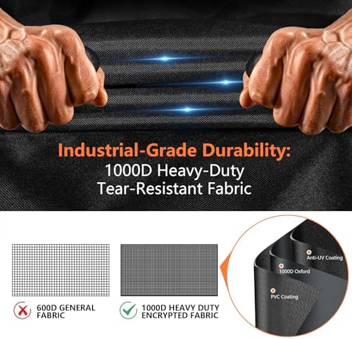 [Upgraded 1000D Heavy Duty Fabric] 65 inch Grill Cover for Outdoor Grill