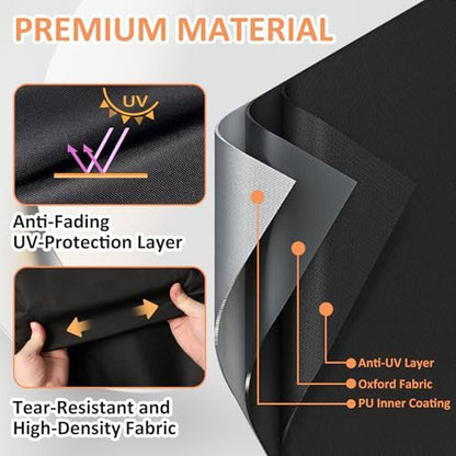 Tabletop Grill Cover for Royal Gourmet PD1305H 3 Burner Portable Grill and Griddle Combo, 600D Heavy Duty Outdoor Waterproof UV Resistant Windproof Dustproof Cover
