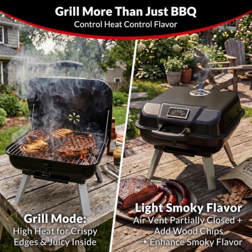 Portable Charcoal Grill, Small Foldable Outdoor Camping Tabletop BBQ Grill
