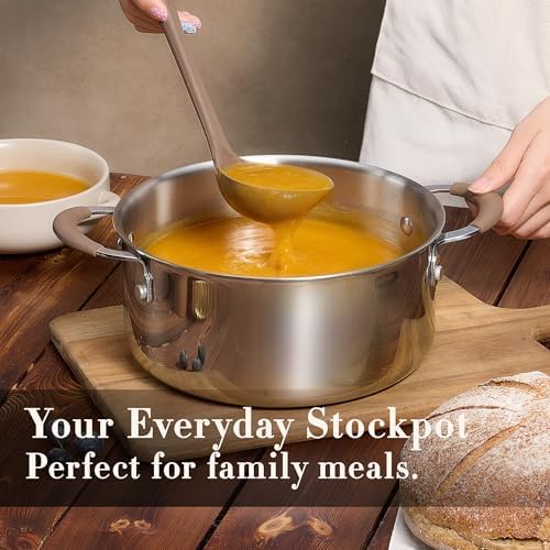 CAROTE 19pcs Tri-Ply Stainless Steel Cookware Set with Detachable Handle