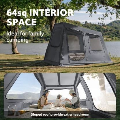 Naturehike Gen Air FL Inflatable Tent 2-4 Person, Easy Setup Blow up Tents with Pump, Waterproof 210D Oxford Fabric & Mesh Windows Tent for Outdoor Family Camping & Glamping