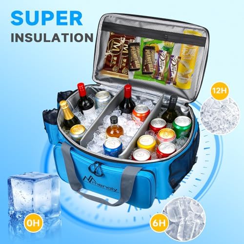 Paddle Board Cooler Bag with Cup Holders, 28L Large Sup Kayak Deck Cooler Bag Fit 36 Cans with Bottle Opener, Adiustable Strap for Beach, Kayaking, Camping