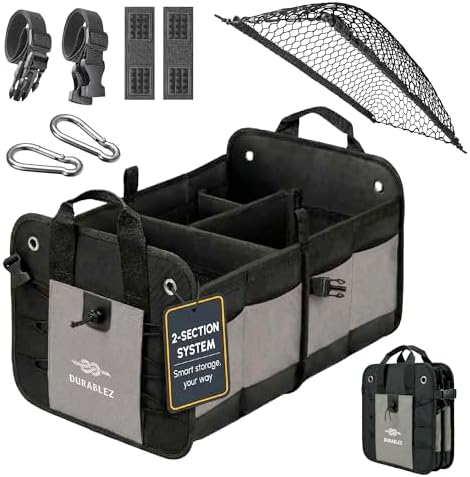 Car Trunk Organizer for SUV, Truck, Sedan, Minivan, and Van, Gray