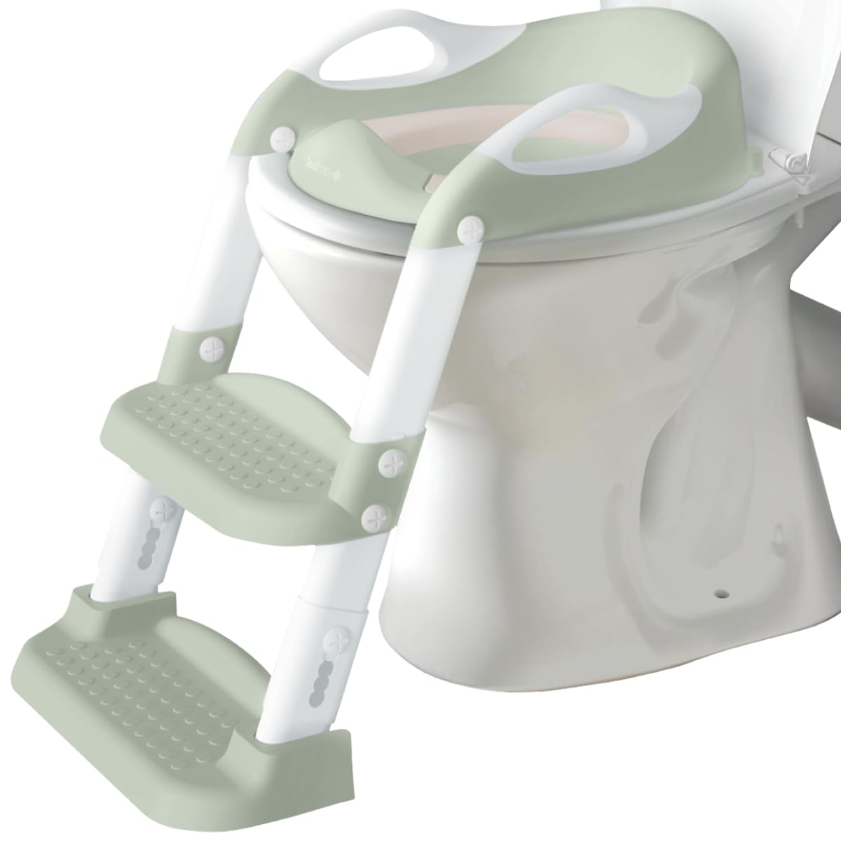 Jool Baby Potty Training Seat with 2 Step Ladder for Toddlers - Soft Cushioned Seat & Splash Guard, Adjustable Height (Sage)