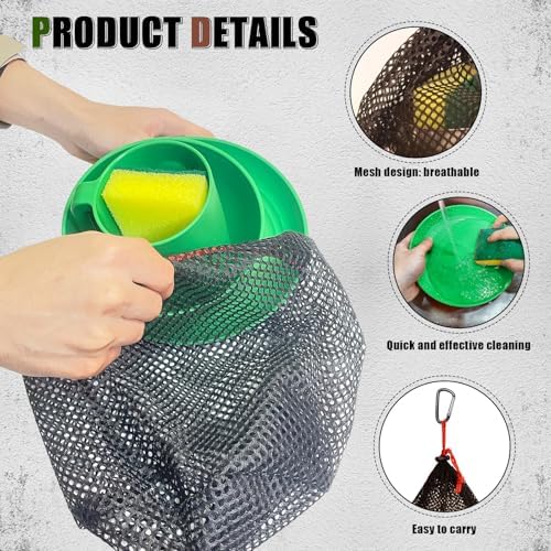Scout Camping Mess Kit for Person Boy Scout Dishes Set Girl Scout Mess Kit with Mesh Bag Reusable Light Weight Eating Utensils Plastic Camping Cutlery Set for Travel Camp