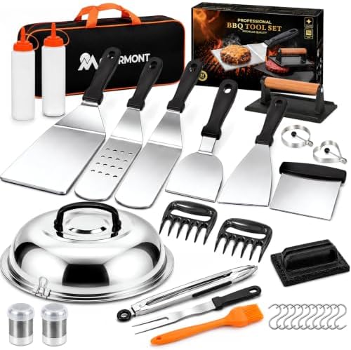 Overmont 31PC Griddle Accessories Kit, Spatula Set with Basting Cover Press