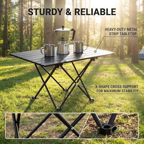 Folding Camping Table, Small Camping Table, Portable Aluminum Camp