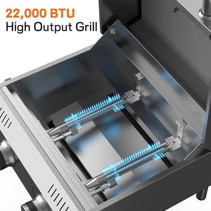 Veralune 2-Burner Tabletop Gas Grill, 22000 BTU Stainless Steel Grill
