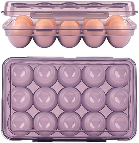 15 Grid Egg Storage Box for Refrigerator Kitchen Camping RV