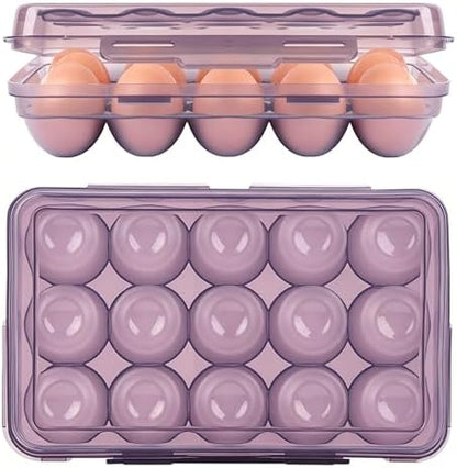 15 Grid Egg Storage Box for Refrigerator Kitchen Camping RV