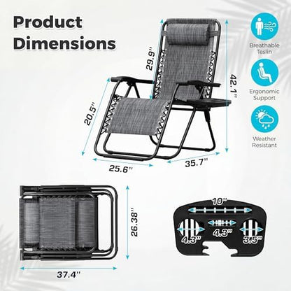 Homall Zero Gravity Chair Patio Folding Lawn Lounge Reclining Chair