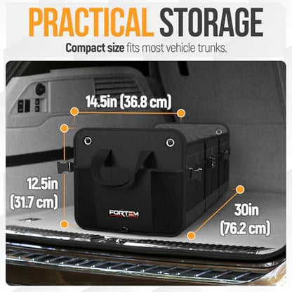 FORTEM Trunk Organizer - Collapsible Car Organizer & Storage Bag for SUVs
