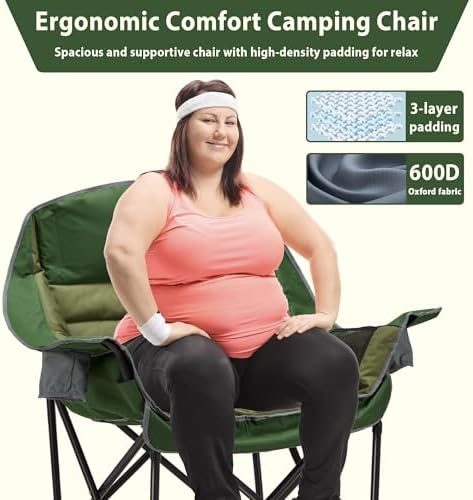 Youtanic Oversized Camping Chair, Portable Folding Camping Chairs