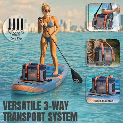 UPWELL Paddle Board Accessories, Waterproof SUP Cooler Bag with TPU Zipper, PVC Dry Bag, 42 Cans Surf Kayak Cooler