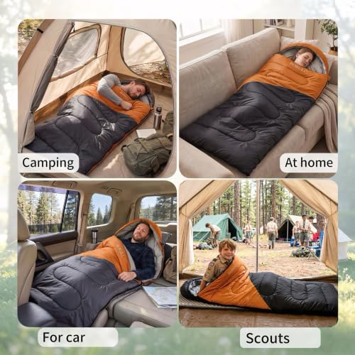 Lightweight Sleeping Bags for Adults & Kids, Backpacking & Scouts, Compact