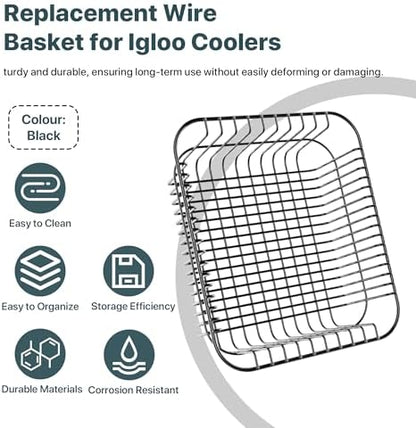 Coolers Wire Basket -Compatible with 90 Qt Rotomold Coolers,Fits Yukon 90 QT，Glide 110 QT 、Ice Cube 48 QT&60 QT Coolers,Cooler Replacement Parts, Cooler Storage Dry Goods Basket