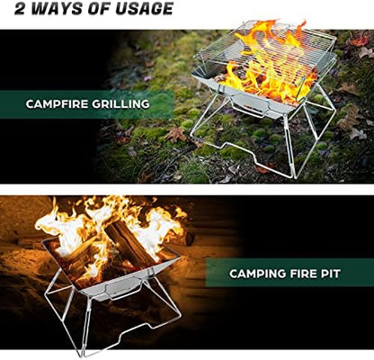 Odoland Portable Folding Charcoal Grills for Outdoor Picnic Backpacking BBQ