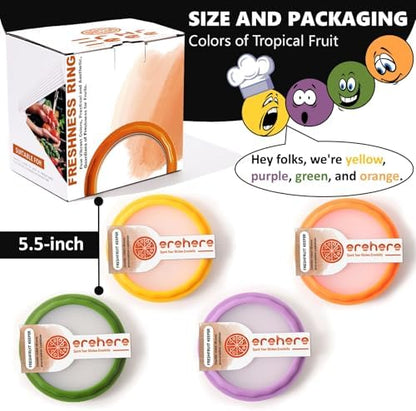 Silicone Food Storage Containers, 4Pcs Avocado Saver Produce Holder