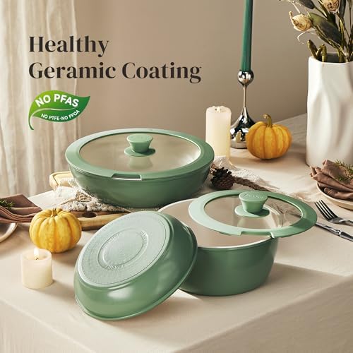 Redchef Kitchen Cookware Set Detachable Handle, All Stoves Suitable, 5 Pcs