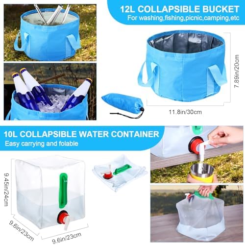 Gejoy 42 Pcs Camping Cookware Mess Kit Pots and Pans Set for 4 People
