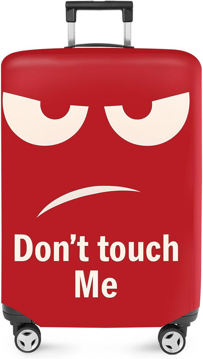 ANNA QUEEN Funny Luggage Cover, Don't Touch Me Red Face Design, Stretchable, Washable Travel Protector for 32-34 Inch Luggage