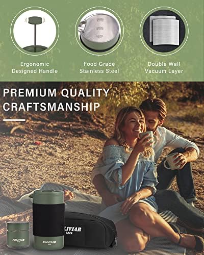 POLIVIAR French Press Coffee Maker, 12 oz, Green