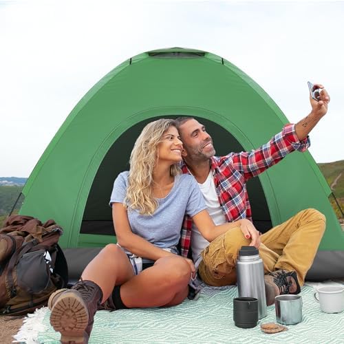 Camping Tent, Waterproof & Windproof Camping Dome Tent Automatic Pop Up Quick Shelter with Portable Carry Bag for Outdoor Hiking