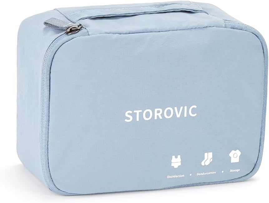 Travel Packing Cubes: Water-Resistant, Odor-Eliminating, Soft & Portable Luggage Organizer Bags for Socks, Underwear, and Gym Gear - Space-Saving, Blue（12.6” × 8.5” × 4.7”） M