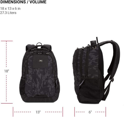 SwissGear Cecil 5505 Laptop Backpack, Black Cod/Camo, 18-Inch
