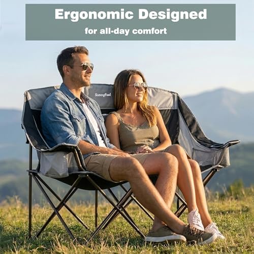 SUNNYFEEL Double Camping Chair Oversized Loveseat for Adults
