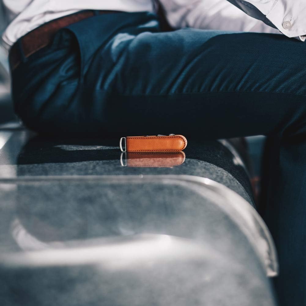 Jibbon Italian Premium Leather Key Organizer - Stylish Key Holder with Marine Grade 316 Stainless Steel, Compact EDC Keychain