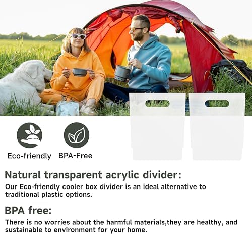 LUVCOSY Transparent Acrylic Divider Compatible with YETI Roadie 48 & 60 Cooler Accessories, Cooler Organizer with High Visibility, Durable and Easy Clean, Designed for Camping and Outdoor