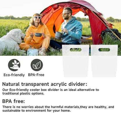 LUVCOSY Transparent Acrylic Divider Compatible with YETI Roadie 48 & 60 Cooler Accessories, Cooler Organizer with High Visibility, Durable and Easy Clean, Designed for Camping and Outdoor