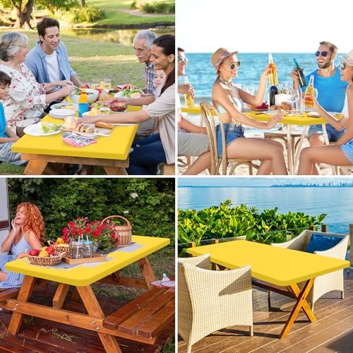 homing Rectangle Table Cloth Cover 4 Foot Yellow Elastic Fitted Tablecloth