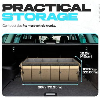 FORTEM Trunk Organizer - Foldable Car Organizer & Storage for SUVs & Trucks
