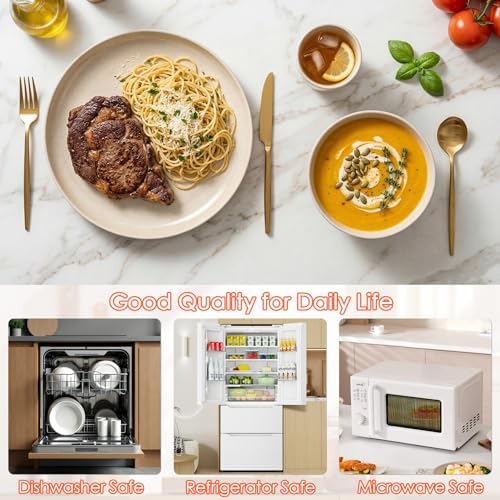 Plastic Dinnerware Sets for 6 People 18pcs Camping Plates and Bowls Set