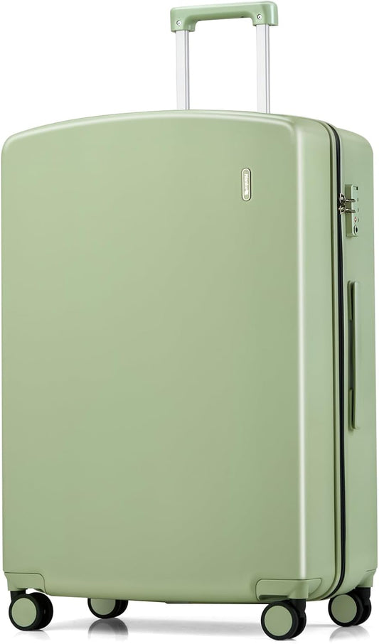 Hanke 28 Inch Luggage with Spinner Wheels Lightweight PC Hard Shell Suitcases, Large Checked Luggage with TSA Lock, Hardside Checked-Large 28" Rolling Suitcases for Travel(Bamboo Green)